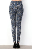 Gray Paisley Print Soft Stretchy High Waist Leggings