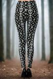 Damask Skull Print Soft Leggings