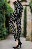 Damask Skull Print Soft Leggings