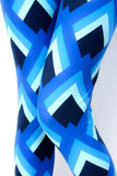 Shades of Blue Diamond Print Leggings