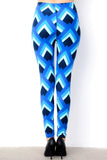 Shades of Blue Diamond Print Leggings