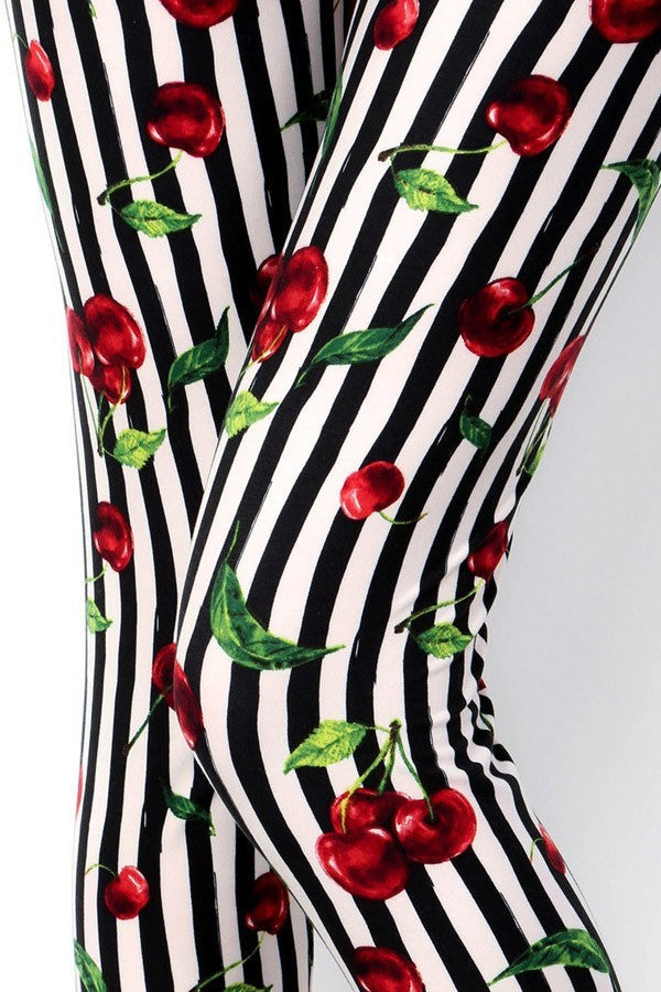 Cherry Bomb Stipe Leggings