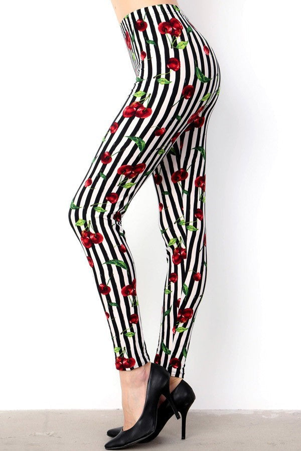 Cherry Bomb Stipe Leggings