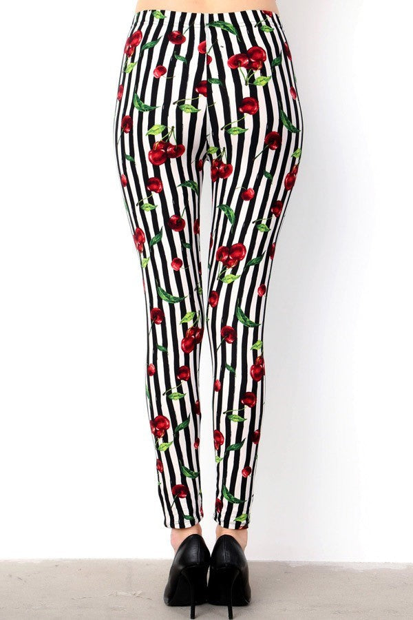 Cherry Bomb Stipe Leggings