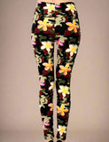 Plumeria Flower Camo Print Leggings