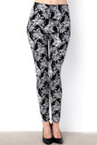 High Contrast Floral Print Soft Leggings