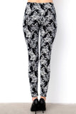 High Contrast Floral Print Soft Leggings