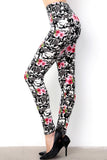 White Camo Hibiscus Print Leggings