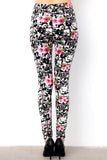 White Camo Hibiscus Print Leggings