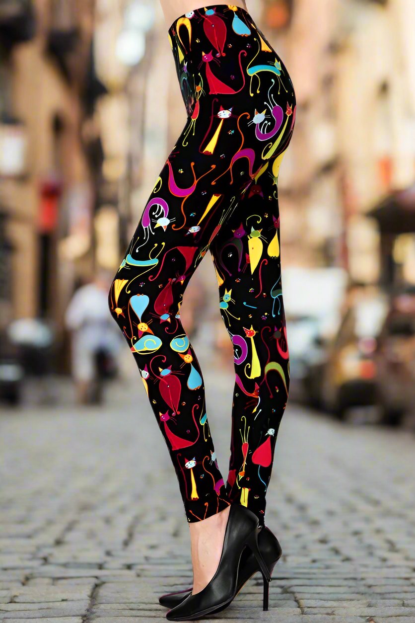Cats Meow Jazz Print Soft Leggings