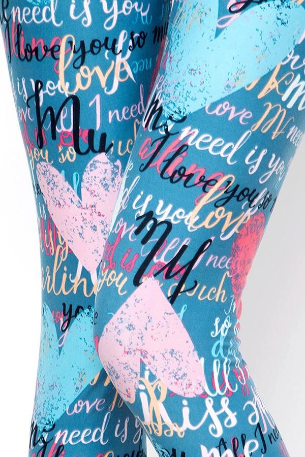 Love You Letters Heart Soft Leggings