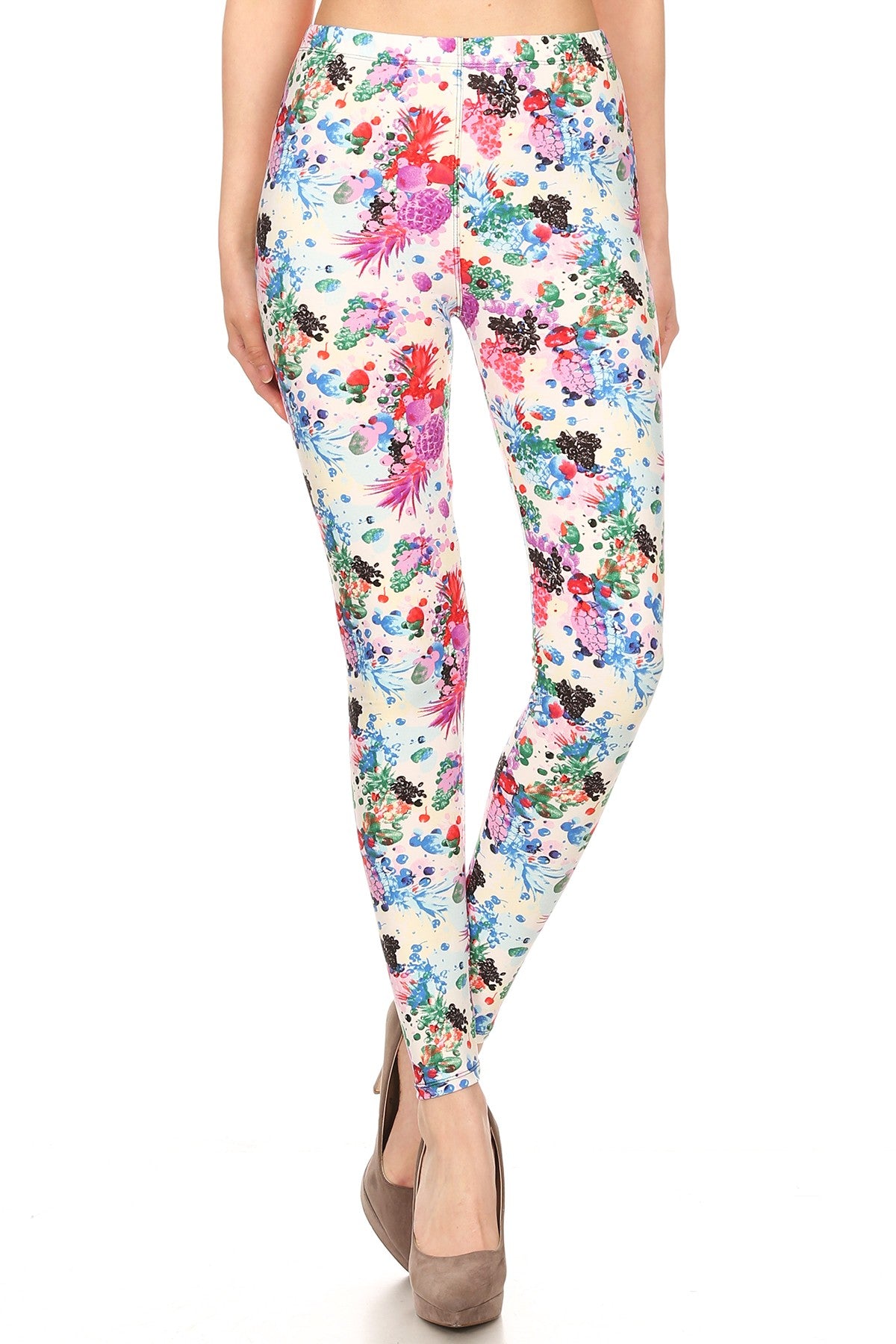 Fruit Explosion Print Soft Leggings