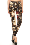 Sketched Rose Skull Soft Leggings