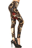 Sketched Rose Skull Soft Leggings