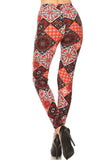 Red Bandana Patchwork Print Leggings