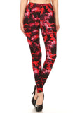 Magenta Pink & Black Butterfly Camo Tie Dye Leggings