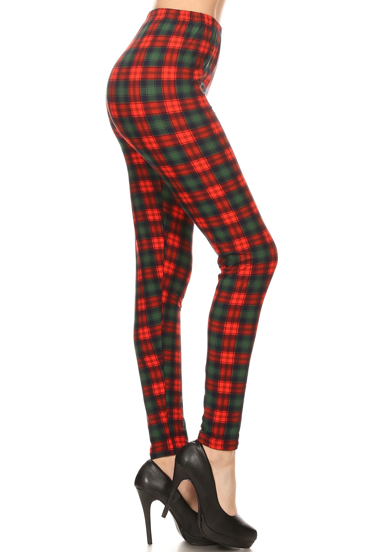 Green & Red Christmas Plaid Leggings