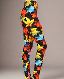 Vivid Colorful Leaves Soft Leggings