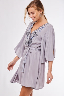 Embroidered Flared Dress