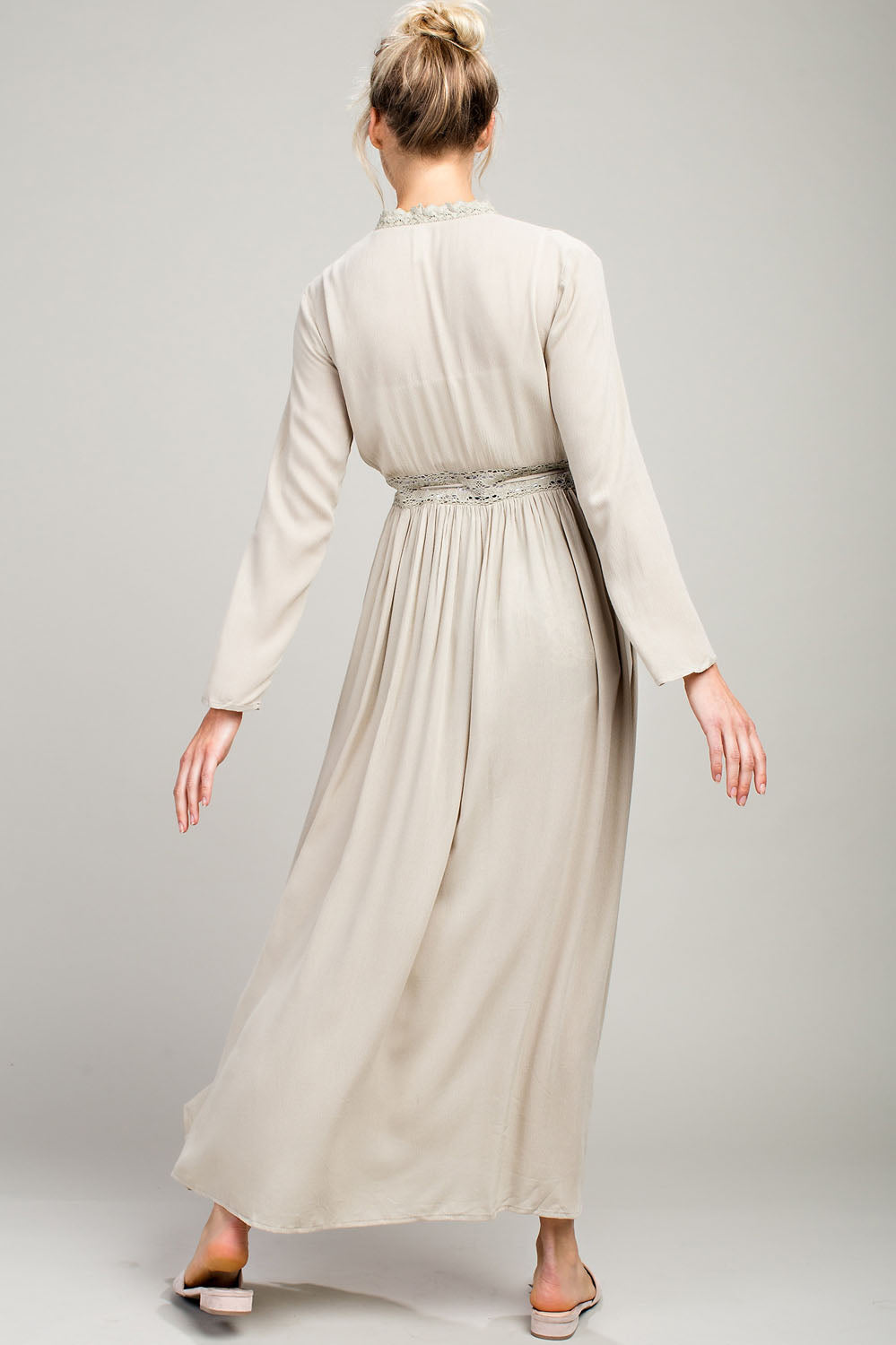 Lace Insert Maxi Cover-up Kimono
