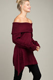 Off Shoulder Tunic Sweater