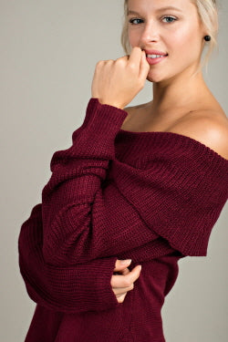 Off Shoulder Tunic Sweater