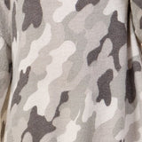 V-neck Hacci Camo Top w/ Pocket