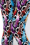 Colorful Feather Print Leggings