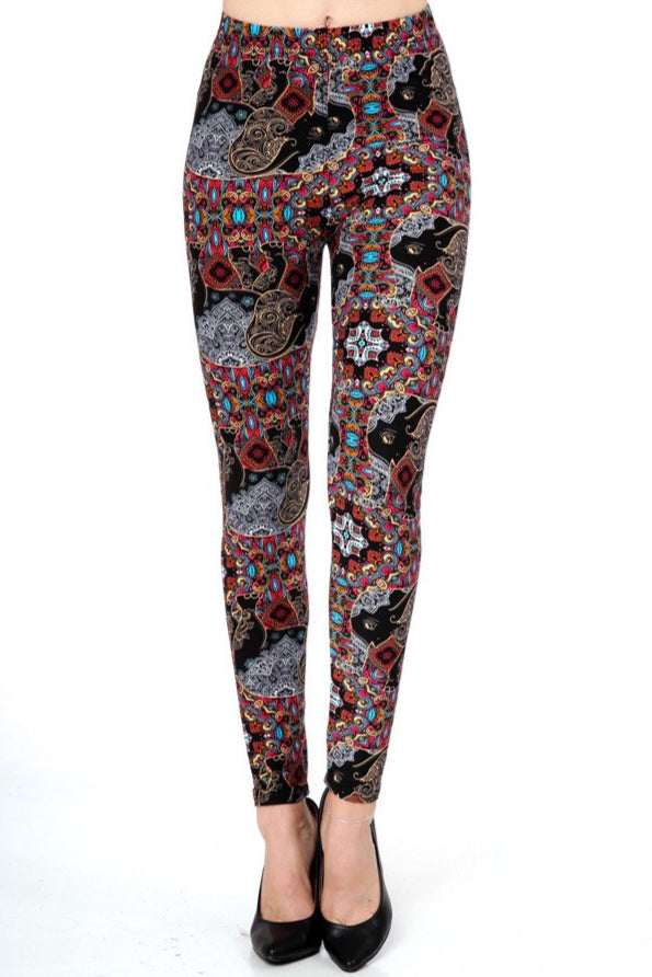 Large Elephant Print Leggings