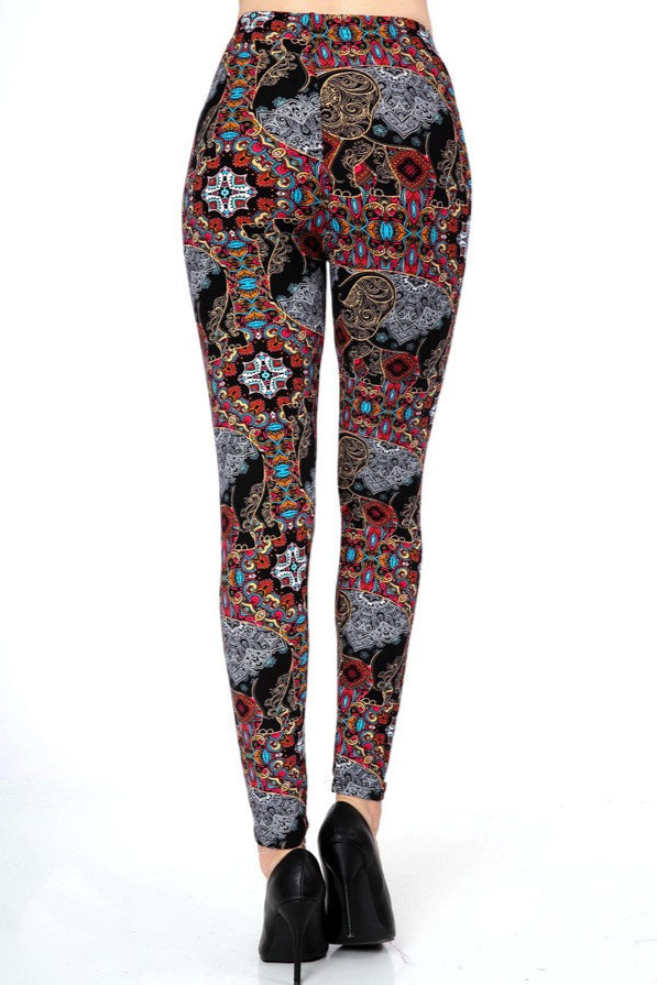 Large Elephant Print Leggings