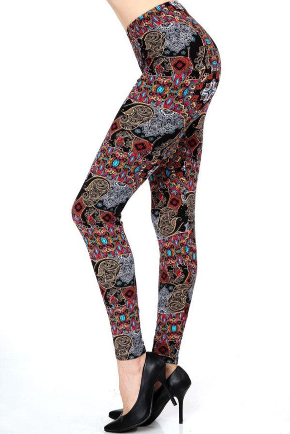 Large Elephant Print Leggings