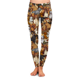 Puppy Dog Collage Print Soft Stretchy Leggings