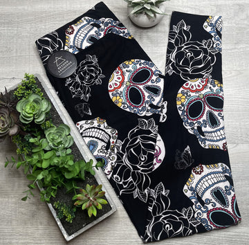 Butterfly Rose Sugar Skull Leggings