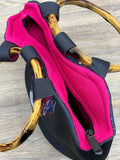 Neoprene Purse w/ Bamboo Handles