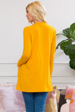 Women's Long Sleeve Open Front Cardigan with Pockets Casual Layering Jersey Knit Duster