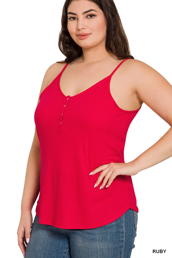 Ribbed Snap Button Cami (35-19)