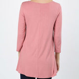 Women's Strappy Scoop Neck 3/4 Sleeve Flowy Top