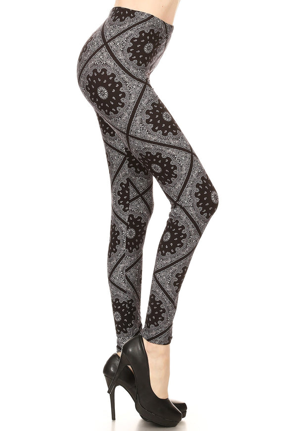 Lattice Bandana Print Leggings