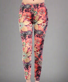 Faded Floral Print Leggings