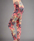 Faded Floral Print Leggings