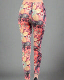 Faded Floral Print Leggings
