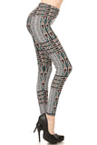 Teal & Coral Traditional Striped Print Leggings