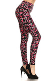 Pink Hearts Print Soft Leggings