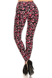 Pink Hearts Print Soft Leggings