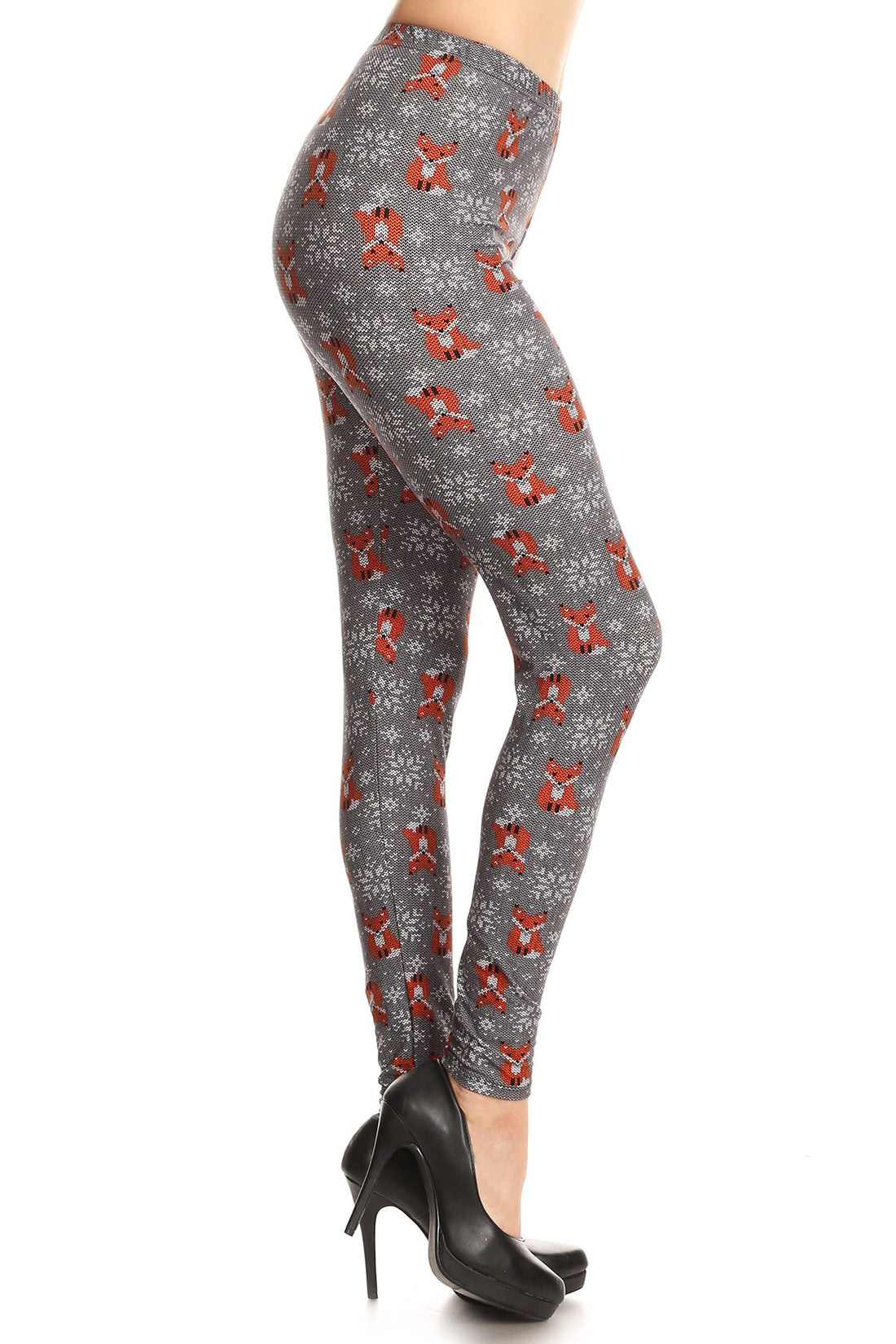 Foxes & Snowflakes Holiday Print Leggings