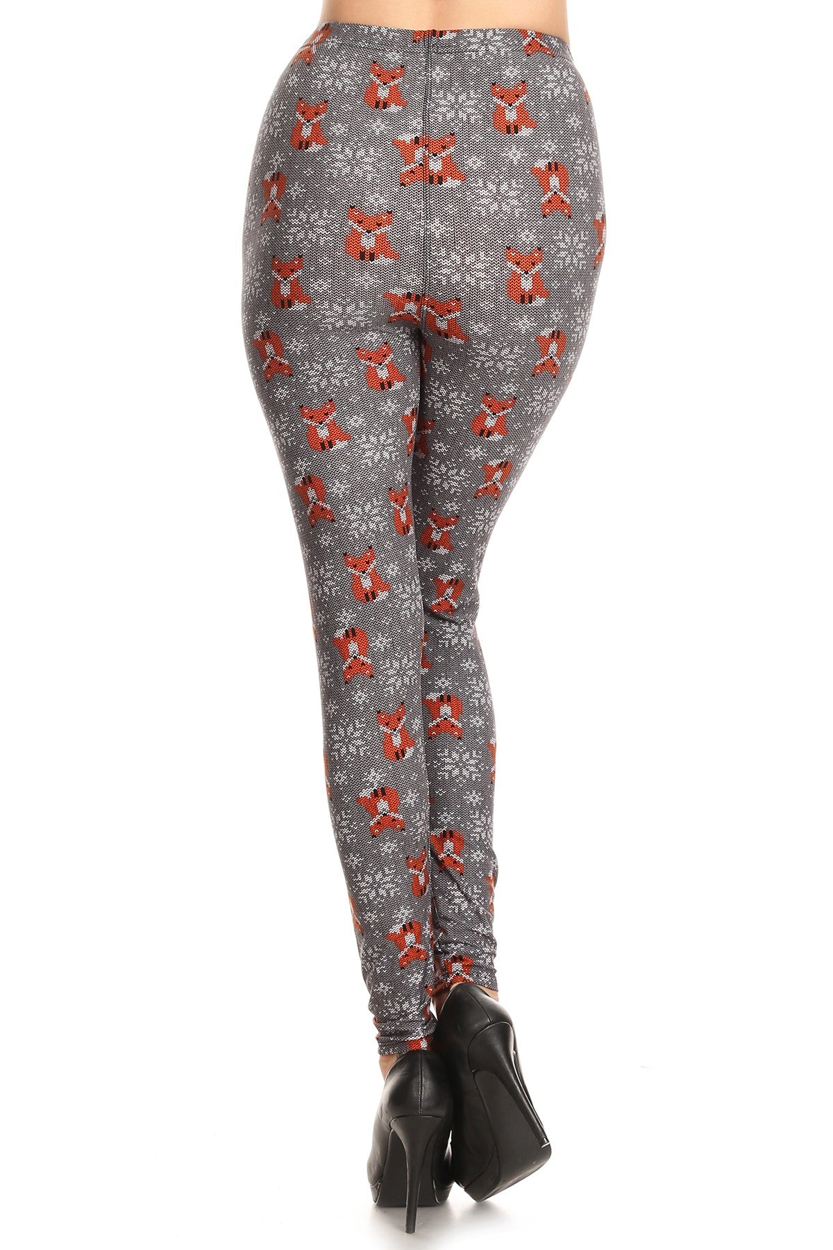 Foxes & Snowflakes Holiday Print Leggings