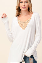 Lace Peekaboo V-neck Top