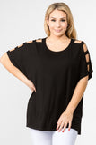 Ladder Sleeve Top - Black