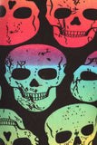 Rainbow Skull Print Soft Black Leggings