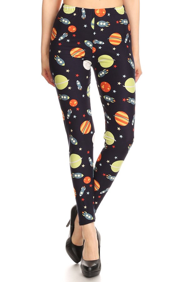 Space Exploration Planetary Print Leggings - Adult & Kid Sizes